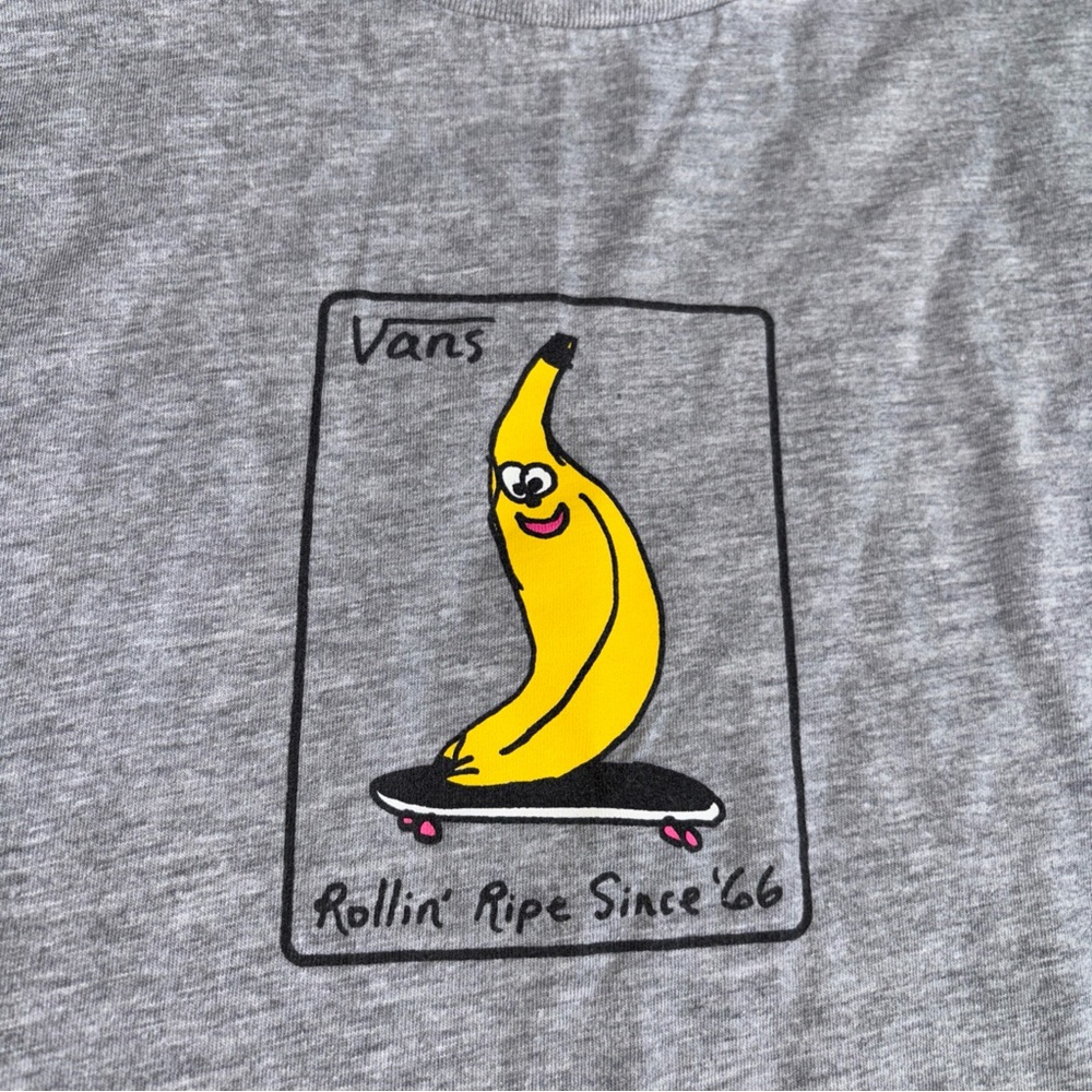 Vans Men’s Rollin Ripe Banana Classic Fit Skater long sleeve gray Size Small